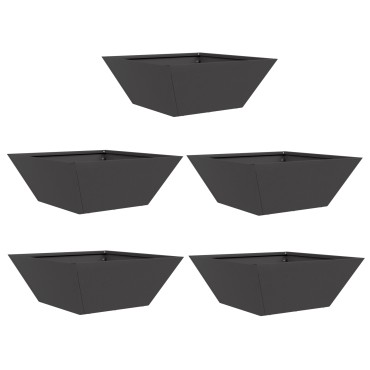 vidaXL Μεταλλική Γλάστρα Μαύρη Μέταλλο 40 x 40 x 15 cm Γλάστρες