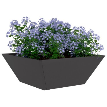 vidaXL Μεταλλική Γλάστρα Μαύρη Μέταλλο 40 x 40 x 15 cm Γλάστρες
