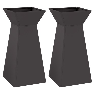 vidaXL Βάση Φυτών Μαύρη Πλαστική 35 x 35 x 73 cm Κυλινδρική Σύγχρονη