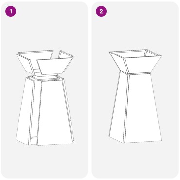 vidaXL Βάση Φυτών Μαύρη Πλαστική 35 x 35 x 73 cm Κυλινδρική Σύγχρονη