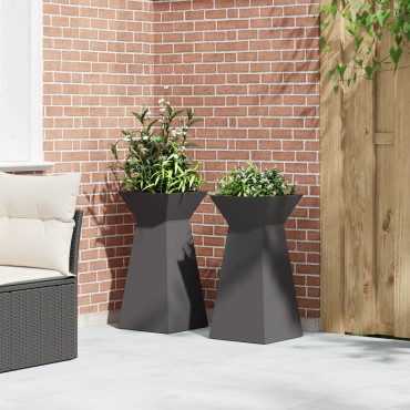 vidaXL Βάση Φυτών Μαύρη Πλαστική 35 x 35 x 73 cm Κυλινδρική Σύγχρονη