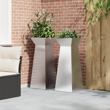 vidaXL Σετ Βάσης Φυτών Ανοξείδωτο ατσάλι 40 x 40 x 101 εκ.