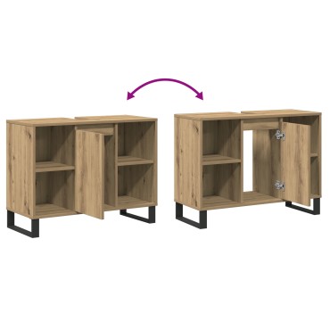 vidaXL Artisan Oak Vanity Artisan Oak Επεξεργασμένο ξύλο Μέτριο