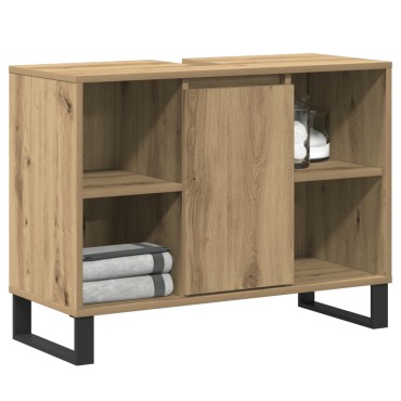 vidaXL Artisan Oak Vanity Artisan Oak Επεξεργασμένο ξύλο Μέτριο