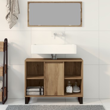 vidaXL Artisan Oak Vanity Artisan Oak Επεξεργασμένο ξύλο Μέτριο