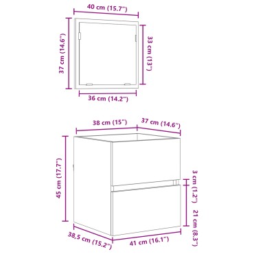vidaXL Ντουλάπι Μπάνιου Μαύρη Οξυά 41x38,5x45cm 1 τεμ.