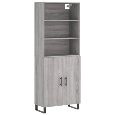 vidaXL Ντουλάπι Γκρι Sonoma 69,5x34x180cm Επεξεργασμένο Ξύλο 1 τεμ.