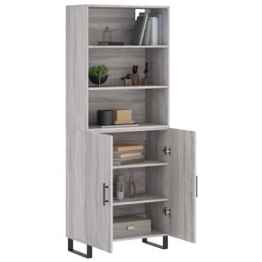 vidaXL Ντουλάπι Γκρι Sonoma 69,5x34x180cm Επεξεργασμένο Ξύλο 1 τεμ.