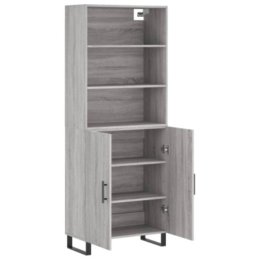 vidaXL Ντουλάπι Γκρι Sonoma 69,5x34x180cm Επεξεργασμένο Ξύλο 1 τεμ.