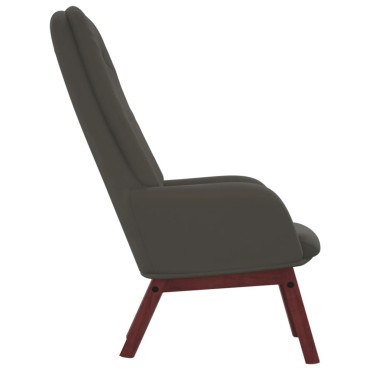 vidaXL Πολυθρόνα Relax Σκούρο Γκρι Βελούδινη 70x77x98cm 1 τεμ.
