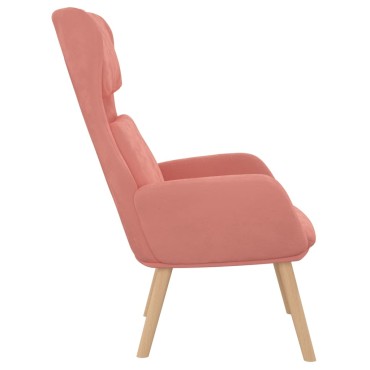 vidaXL Πολυθρόνα Relax Ροζ Βελούδινη 70x77x98cm 1 τεμ.