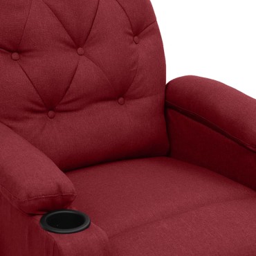 vidaXL Πολυθρόνα Μασάζ Ανακλινόμενη με Ανύψωση Μπορντό Υφασμάτινη