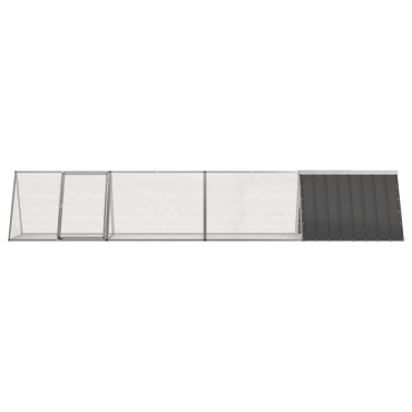 vidaXL Κλουβί Κουνελιών Ανθρακί 403,5x80,5x71 εκ Γαλβανισμένος Χάλυβας