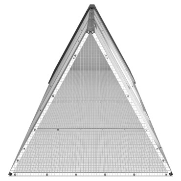 vidaXL Κλουβί Κουνελιών Ανθρακί 403,5x80,5x71 εκ Γαλβανισμένος Χάλυβας