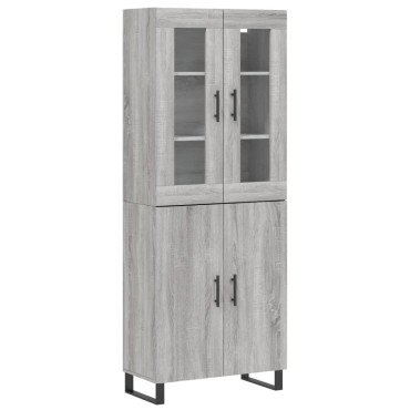 vidaXL Ντουλάπι Γκρι Sonoma 69,5x34x180cm Επεξεργασμένο Ξύλο 1 τεμ.
