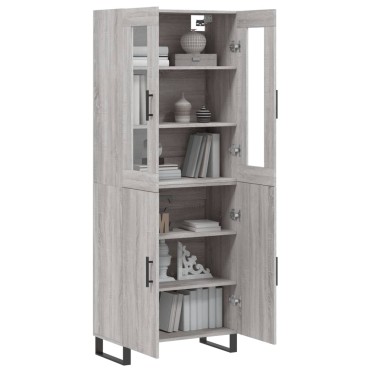 vidaXL Ντουλάπι Γκρι Sonoma 69,5x34x180cm Επεξεργασμένο Ξύλο 1 τεμ.