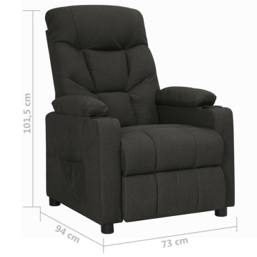 vidaXL Πολυθρόνα με Ανύψωση Μαύρη Υφασμάτινη 73x94x101,5cm 1 τεμ.