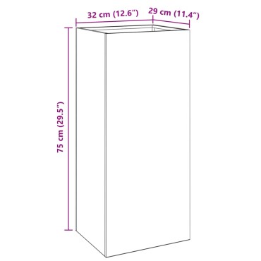 vidaXL Ζαρντινιέρα Λευκή 32x29x75 εκ. από Χάλυβα
