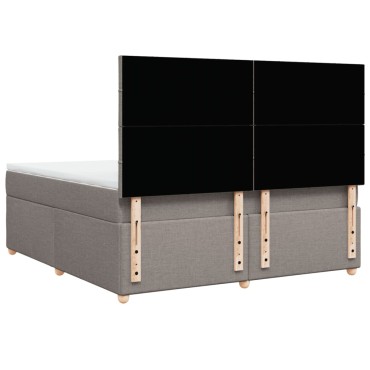 vidaXL Κρεβάτι Boxspring με Στρώμα Taupe 180x200 εκ. Υφασμάτινο