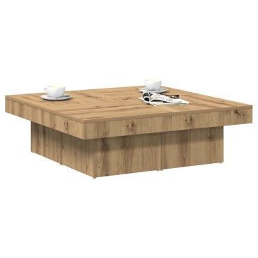 vidaXL Τραπεζάκι Σαλονιού Τεχνίτης Δρυς 90x90x28cm Επεξεργασμένο Ξύλο 1 τεμ.