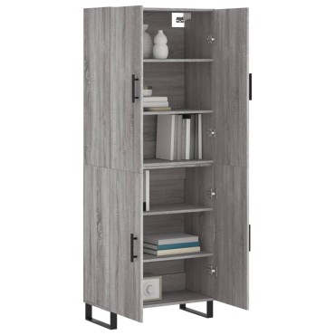 vidaXL Ντουλάπι Γκρι Sonoma 69,5x34x180cm Επεξεργασμένο Ξύλο 1 τεμ.
