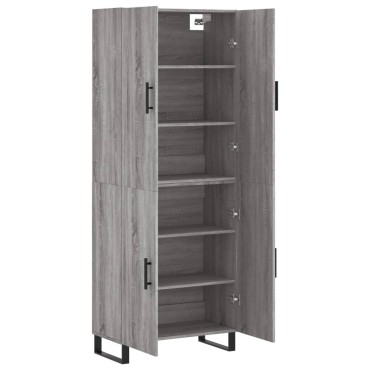 vidaXL Ντουλάπι Γκρι Sonoma 69,5x34x180cm Επεξεργασμένο Ξύλο 1 τεμ.
