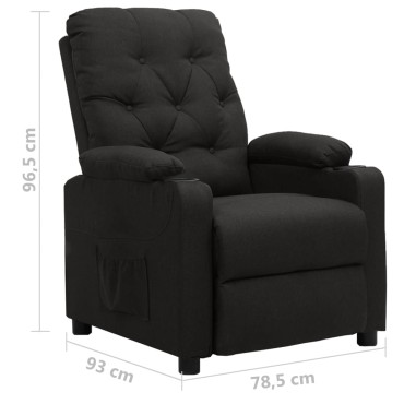 vidaXL Πολυθρόνα με Ανύψωση Μαύρη Υφασμάτινη 78,5x93x96,5cm 1 τεμ.
