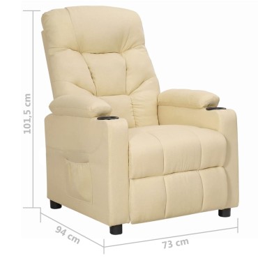 vidaXL Πολυθρόνα με Ανύψωση Κρεμ Υφασμάτινη 73x94x101,5cm 1 τεμ.