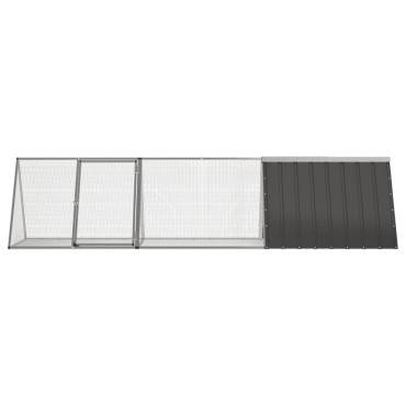 vidaXL Κλουβί Κουνελιών Ανθρακί 302,5x80,5x71 εκ Γαλβανισμένος Χάλυβας