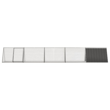 vidaXL Κλουβί Κουνελιών Ανθρακί 504,5x80,5x71 εκ Γαλβανισμένος Χάλυβας