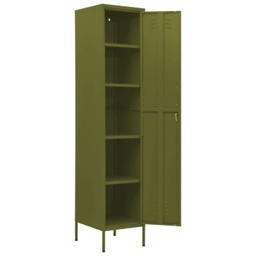 vidaXL Φοριαμός Πράσινο Λαδί 35x46x180cm από Ατσάλι 1 τεμ.