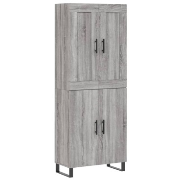 vidaXL Ντουλάπι Γκρι Sonoma 69,5x34x180cm Επεξεργασμένο Ξύλο 1 τεμ.