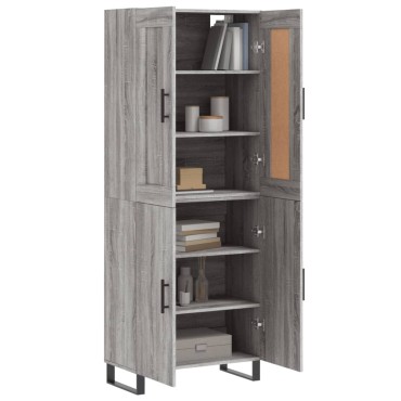 vidaXL Ντουλάπι Γκρι Sonoma 69,5x34x180cm Επεξεργασμένο Ξύλο 1 τεμ.
