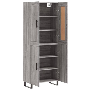 vidaXL Ντουλάπι Γκρι Sonoma 69,5x34x180cm Επεξεργασμένο Ξύλο 1 τεμ.