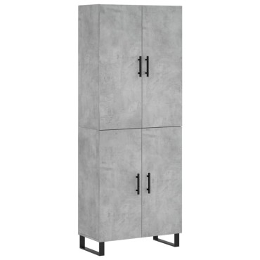 vidaXL Ντουλάπι Γκρι Σκυροδέματος 69,5x34x180cm Επεξεργασμένο Ξύλο 1 τεμ.
