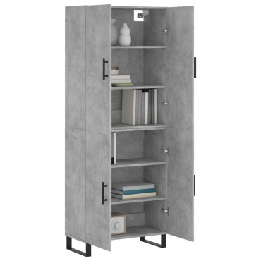 vidaXL Ντουλάπι Γκρι Σκυροδέματος 69,5x34x180cm Επεξεργασμένο Ξύλο 1 τεμ.