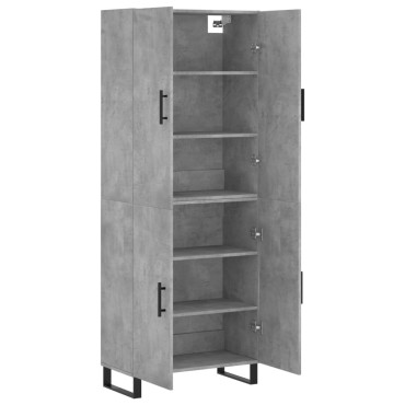 vidaXL Ντουλάπι Γκρι Σκυροδέματος 69,5x34x180cm Επεξεργασμένο Ξύλο 1 τεμ.