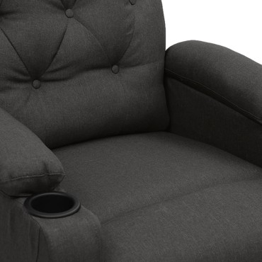vidaXL Πολυθρόνα Μασάζ με Ανύψωση Σκούρο Γκρι Υφασμάτινη