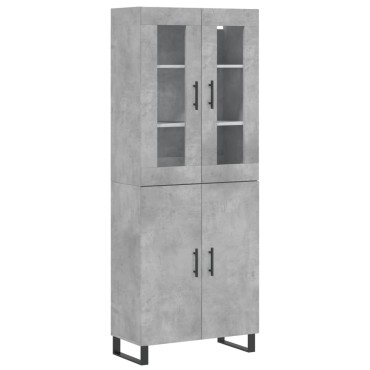 vidaXL Ντουλάπι Γκρι Σκυροδέματος 69,5x34x180cm Επεξεργασμένο Ξύλο 1 τεμ.
