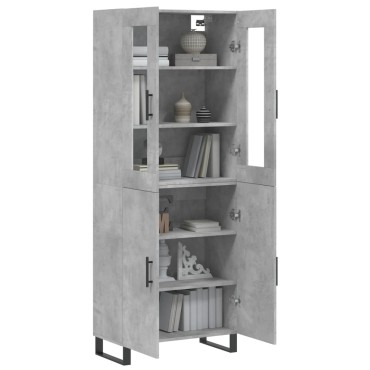vidaXL Ντουλάπι Γκρι Σκυροδέματος 69,5x34x180cm Επεξεργασμένο Ξύλο 1 τεμ.