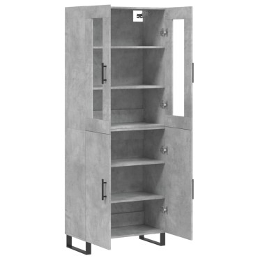 vidaXL Ντουλάπι Γκρι Σκυροδέματος 69,5x34x180cm Επεξεργασμένο Ξύλο 1 τεμ.