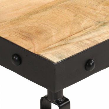 vidaXL Τραπεζάκι Σαλονιού με Ρόδες 100x55x26cm από Μασίφ Ξύλο Μάνγκο 1 τεμ.