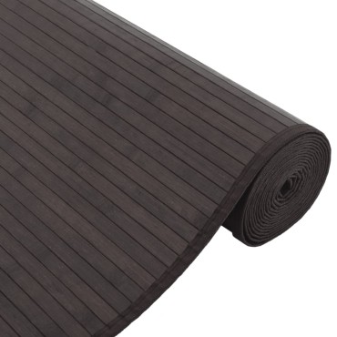 vidaXL Χαλί Ορθογώνιο Σκούρο Καφέ 80x300cm Μπαμπού