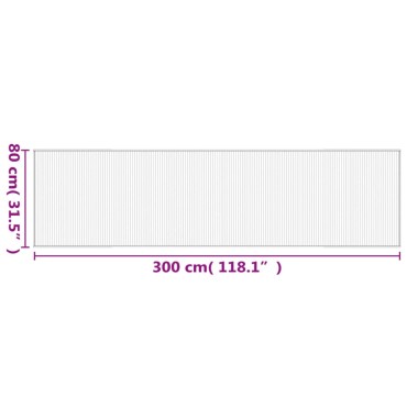 vidaXL Χαλί Ορθογώνιο Σκούρο Καφέ 80x300cm Μπαμπού