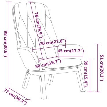 vidaXL Πολυθρόνα Relax Ροζ Βελούδινη 70x77x98cm 1 τεμ.