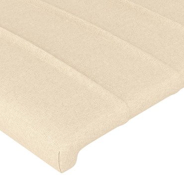 vidaXL Κεφαλάρι Κρεβατιού LED Κρεμ 83x16x118/128cm Υφασμάτινο 1 τεμ.