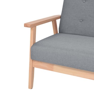 vidaXL Πολυθρόνα Ανοιχτό Γκρι Υφασμάτινη 64,5x67x73,5cm 1 τεμ.