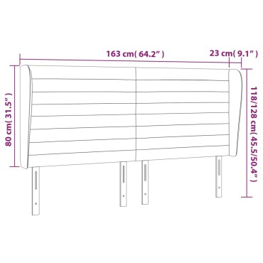 vidaXL Κεφαλάρι με Πτερύγια Κρεμ 163x23x118/128cm Υφασμάτινο 1 τεμ.