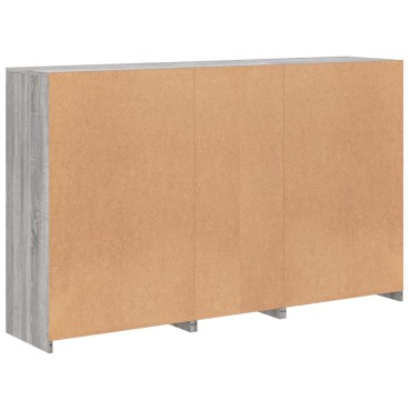 vidaXL Μπουφές με Φώτα LED Γκρι Sonoma 162x37x100cm 1 τεμ.