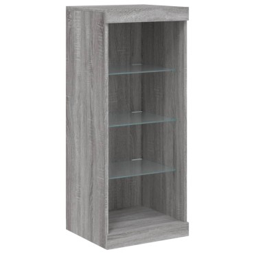 vidaXL Μπουφές με Φώτα LED Γκρι Sonoma 162x37x100cm 1 τεμ.